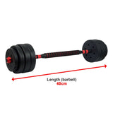 darrahopens Sports & Fitness > Fitness Accessories 40kg Adjustable Rubber Dumbbell Set Barbell Home GYM Exercise Weights