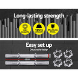 darrahopens Sports & Fitness > Fitness Accessories 45cm Dumbbell Bar Solid Steel Pair Gym Home Exercise Fitness 150KG Capacity