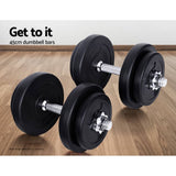 darrahopens Sports & Fitness > Fitness Accessories 45cm Dumbbell Bar Solid Steel Pair Gym Home Exercise Fitness 150KG Capacity