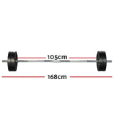 darrahopens Sports & Fitness > Fitness Accessories 48KG Barbell Weight Set Plates Bar Bench Press Fitness Exercise Home Gym 168cm