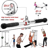 Darrahopens Sports & Fitness > Fitness Accessories 50cm Tricep Press Pulldown Bar Cable Machine LAT Pull down Bar Rotating straight Bar