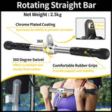 Darrahopens Sports & Fitness > Fitness Accessories 50cm Tricep Press Pulldown Bar Cable Machine LAT Pull down Bar Rotating straight Bar