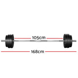 darrahopens Sports & Fitness > Fitness Accessories 58KG Barbell Weight Set Plates Bar Bench Press Fitness Exercise Home Gym 168cm