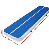 darrahopens Sports & Fitness > Fitness Accessories 5m x 1m Inflatable Air Track Mat 20cm Thick Gymnastic Tumbling Blue And White