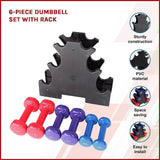 darrahopens Sports & Fitness > Fitness Accessories 6-Piece Dumbbell Set with Rack