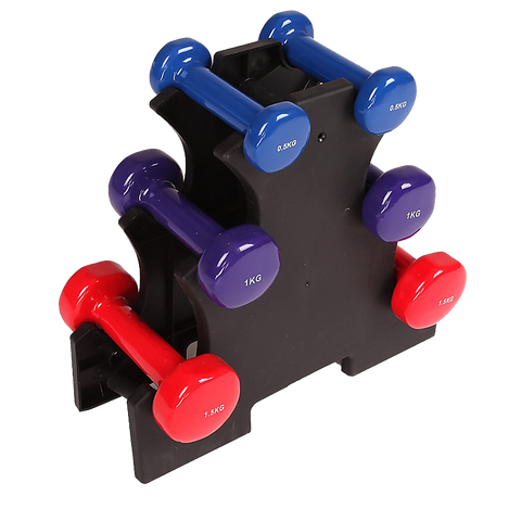 darrahopens Sports & Fitness > Fitness Accessories 6-Piece Dumbbell Set with Rack