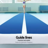 darrahopens Sports & Fitness > Fitness Accessories 6m x 1m Inflatable Air Track Mat 20cm Thick Gymnastic Tumbling Blue And White