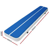 darrahopens Sports & Fitness > Fitness Accessories 6m x 1m Inflatable Air Track Mat 20cm Thick Gymnastic Tumbling Blue And White