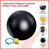 darrahopens Sports & Fitness > Fitness Accessories 75cm Static Strength Exercise Stability Ball with Pump