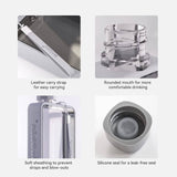 darrahopens Sports & Fitness > Fitness Accessories A5 Flat Water Bottle Portable Travel Mug BPA Free Water Bottle (Grey)