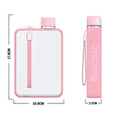 darrahopens Sports & Fitness > Fitness Accessories A5 Flat Water Bottle Portable Travel Mug BPA Free Water Bottle (Grey)