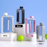 darrahopens Sports & Fitness > Fitness Accessories A5 Flat Water Bottle Portable Travel Mug BPA Free Water Bottle (Grey)