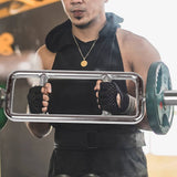 darrahopens Sports & Fitness > Fitness Accessories Chrome Olympic Tricep Bar Barbell Heavy Duty with Spring Collars