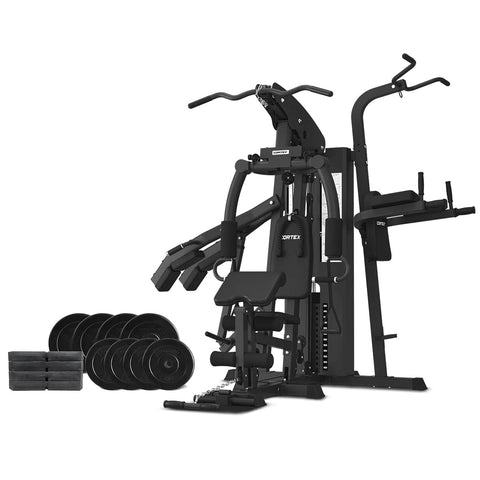 Darrahopens Sports & Fitness > Fitness Accessories CORTEX GS7 Multi Station Multi-Function Home Gym with 98kg Stack + 60kg Standard Weights for Squat Station