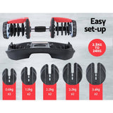 darrahopens Sports & Fitness > Fitness Accessories Everfit 24kg Adjustable Dumbbell Set Weight Dumbbells Plates Gym Exercise Fitness