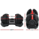 darrahopens Sports & Fitness > Fitness Accessories Everfit 24kg Adjustable Dumbbell Set Weight Dumbbells Plates Gym Exercise Fitness