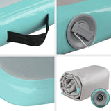 darrahopens Sports & Fitness > Fitness Accessories Everfit 3m x 1m Air Track Mat Gymnastic Tumbling Mint Green and Grey