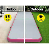 darrahopens Sports & Fitness > Fitness Accessories Everfit 3m x 1m Air Track Mat Gymnastic Tumbling Pink and Grey