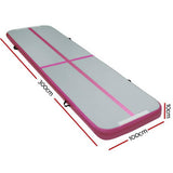 darrahopens Sports & Fitness > Fitness Accessories Everfit 3m x 1m Air Track Mat Gymnastic Tumbling Pink and Grey
