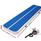 darrahopens Sports & Fitness > Fitness Accessories Everfit 5X1M Inflatable Air Track Mat 20CM Thick with Pump Tumbling Gymnastics Blue