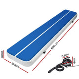 darrahopens Sports & Fitness > Fitness Accessories Everfit 6X1M Inflatable Air Track Mat 20CM Thick with Pump Tumbling Gymnastics Blue