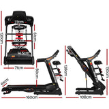 darrahopens Sports & Fitness > Fitness Accessories Everfit Electric Treadmill 480mm 18kmh 3.5HP Auto Incline Home Gym Run Exercise Machine Fitness Dumbbell Massager Sit Up Bar
