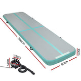 darrahopens Sports & Fitness > Fitness Accessories Everfit GoFun 3X1M Inflatable Air Track Mat with Pump Tumbling Gymnastics Green