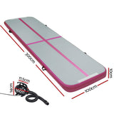 darrahopens Sports & Fitness > Fitness Accessories Everfit GoFun 3X1M Inflatable Air Track Mat with Pump Tumbling Gymnastics Pink