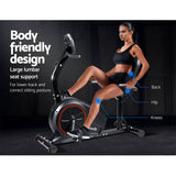 darrahopens Sports & Fitness > Fitness Accessories Everfit Magnetic Recumbent Exercise Bike Fitness Trainer Home Gym Equipment Black