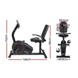 darrahopens Sports & Fitness > Fitness Accessories Everfit Magnetic Recumbent Exercise Bike Fitness Trainer Home Gym Equipment Black