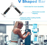 Darrahopens Sports & Fitness > Fitness Accessories LAT V Bar V Pull Down Handle Row Handle Cable Machine Attachment