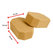 darrahopens Sports & Fitness > Fitness Accessories Natural Cork Octagon Yoga Blocks Brick Exercise 2 pcs Set Eco Non-Slip