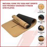 darrahopens Sports & Fitness > Fitness Accessories Natural Cork TPE Yoga Mat Sports Eco Friendly Exercise Fitness Gym Pilates