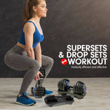 Darrahopens Sports & Fitness > Fitness Accessories Powertrain  24KG Adjustable Home Gym Dumbbell - Blue