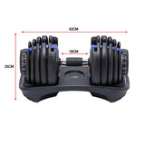 Darrahopens Sports & Fitness > Fitness Accessories Powertrain 2x 24kg Adjustable Dumbbell Home Gym Set