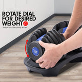 Darrahopens Sports & Fitness > Fitness Accessories Powertrain 2x 24kg Adjustable Dumbbell Home Gym Set
