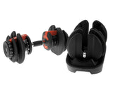 Darrahopens Sports & Fitness > Fitness Accessories Powertrain 2x 24kg  Adjustable Dumbbells with Stand