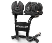 Darrahopens Sports & Fitness > Fitness Accessories Powertrain 2x 40kg Powertrain Adjustable Dumbbells with Stand