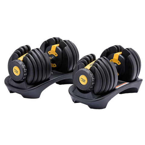 Darrahopens Sports & Fitness > Fitness Accessories Powertrain 48kg  Adjustable Dumbbell Home Gym Set Gold