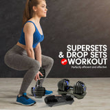 Darrahopens Sports & Fitness > Fitness Accessories Powertrain 48KG Adjustable Dumbbell Set With Stand Blue