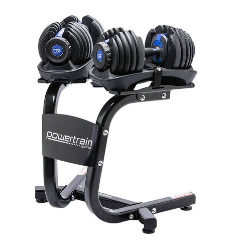 Darrahopens Sports & Fitness > Fitness Accessories Powertrain 48KG Adjustable Dumbbell Set With Stand Blue