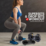 Darrahopens Sports & Fitness > Fitness Accessories Powertrain  48KG Adjustable Dumbbell Set With Stand - Gold