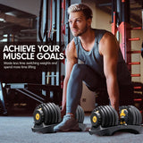 Darrahopens Sports & Fitness > Fitness Accessories Powertrain  48KG Adjustable Dumbbell Set With Stand - Gold