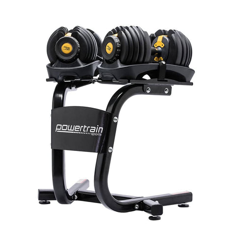 Darrahopens Sports & Fitness > Fitness Accessories Powertrain  48KG Adjustable Dumbbell Set With Stand - Gold