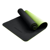 Darrahopens Sports & Fitness > Fitness Accessories Powertrain Eco-Friendly Dual Layer 8mm Yoga Mat | Black Green | Non-Slip Surface and Carry Strap for Ultimate Comfort and Portability