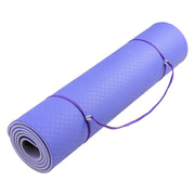 Darrahopens Sports & Fitness > Fitness Accessories Powertrain Eco-friendly Dual Layer 8mm Yoga Mat | Light Purple | Non-slip Surface And Carry Strap For Ultimate Comfort And Portability
