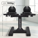 Darrahopens Sports & Fitness > Fitness Accessories Powertrain GEN2 Pro Adjustable Dumbbell Set - 2 x 25kg (50kg) Home Gym Weights with Stand