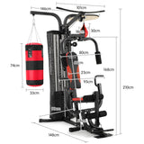 Darrahopens Sports & Fitness > Fitness Accessories Powertrain Home Gym Multi Station with Boxing Punching Bag Speed Ball