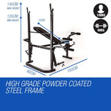 darrahopens Sports & Fitness > Fitness Accessories PROFLEX 7in1 Weight Bench Press Multi-Station Home Gym Leg Curl Equipment Set