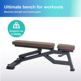 darrahopens Sports & Fitness > Fitness Accessories Sardine Sport Heavy Duty Bench Foldable Adjustable Commercial Grade Capacity 450kg(Brown)